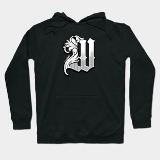 illustration of W font vintage style hand drawing design Hoodie